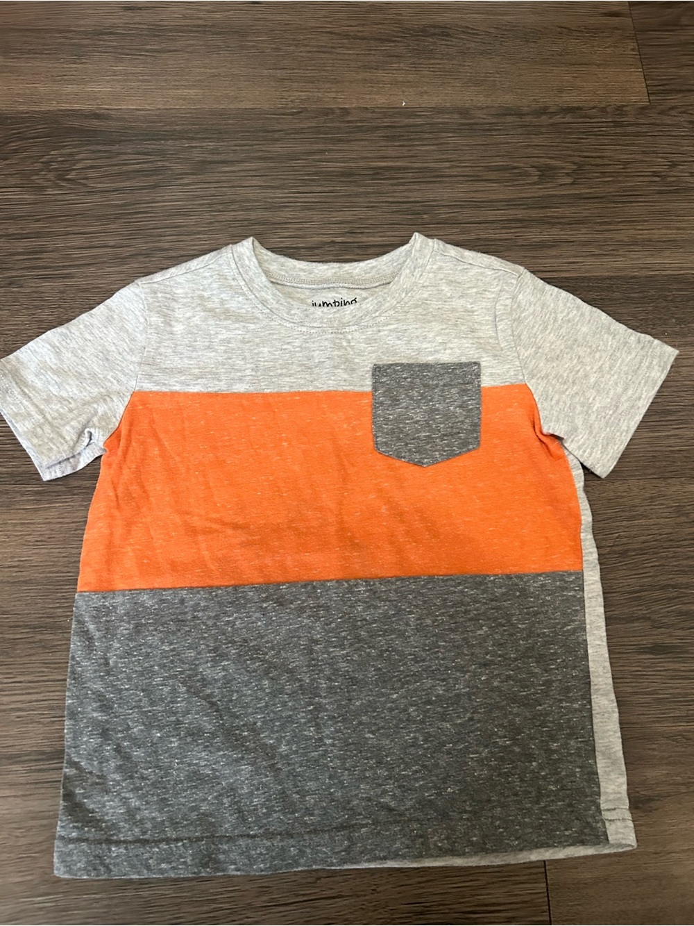 3/$12 Jumping Beans Orange and Gray Pocket Tee Boys Size 5T